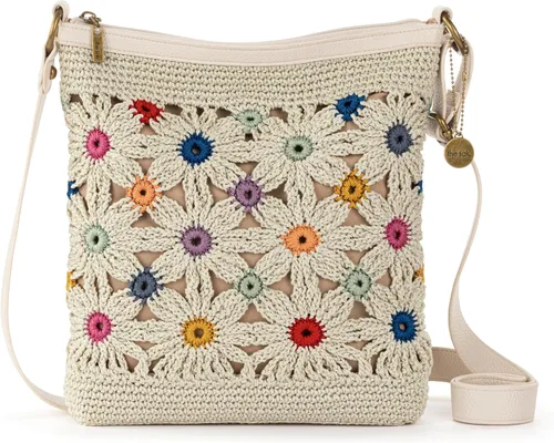 Vista 8 de The Sak Lucia - Bolso cruzado de ganchillo, bolso convertible con correa ajustable para el hombro Rayas de Aspen