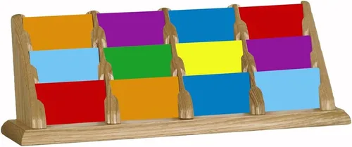 Vista 10 de Wooden Mallet Tarjetero para encimera de 9 bolsillos, roble medio