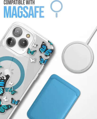 Vista 4 de ENCASED Funda magnética diseñada para iPhone 14 PRO con protector de pantalla para mujer, compatible con accesorios MagSafe para teléfono