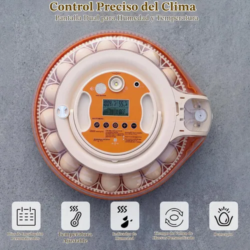 Vista 3 de Incubadora de 26 huevos con control de voz inteligente y control automático de temperatura/humedad