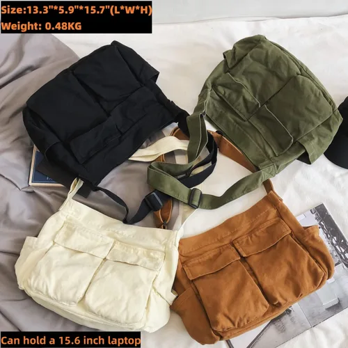 Vista 6 de Leaper Bolso de mano vintage Bolso de lona para mujer, bolso de hombro único