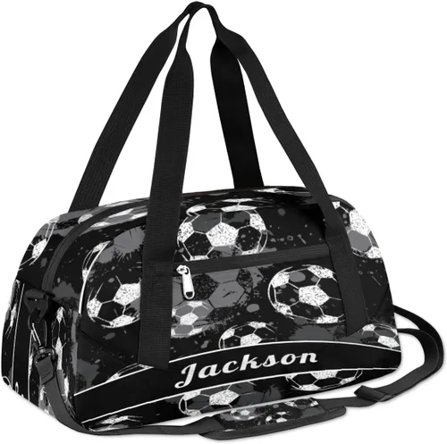 Vista 3 de Bolsa de lona personalizada para niños, bolsa de gimnasio deportiva personalizada para niños, bolsa de mano para el fin de semana para viajes, Ball 3
