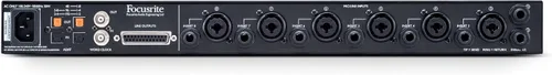 Vista 2 de 8 canales de pre ampliación de micrófono Focusrite Scarlett con compresión analógica, 8 entradas / 8 salidas ADAT Expander, 8 Clarett Mic Preamps