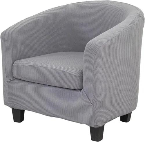 Vista 32 de NILUOH - Funda para silla de club de 2 piezas, funda elástica para silla de bañera redonda, fundas para silla de barril, fundas antideslizantes