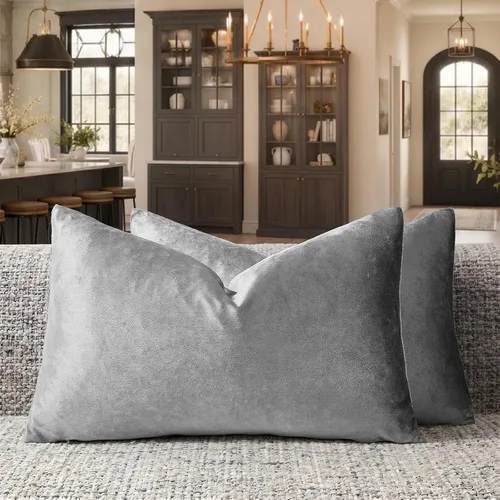 Vista 8 de GIGIZAZA Juego de 2 fundas de almohada doradas de terciopelo de 20 x 20 pulgadas para sofá Almohadas para sofá, tela texturizada suave de 9.88