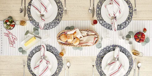 Vista 3 de DII What's Cookin' Collection - Camino de mesa reversible, 14 x 72 pulgadas, Bon Appetit