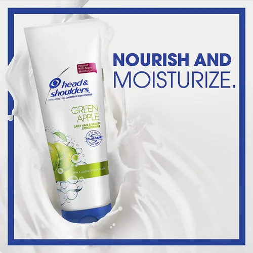 Vista 5 de Head & Shoulders Green Apple - Acondicionador anticaspa de uso diario, sin parabenos, 10.9 onzas líquidas