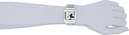 Vista 2 de Disney Reloj analógico cuadrado de cuarzo para adultos Plateado Reloj cuadrado Mickey
