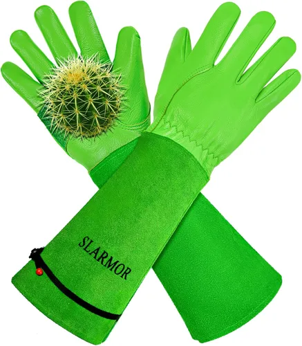 Vista 11 de Guantes largos de jardinería para mujeres/hombres, guantes de poda de rosas a prueba de espinas, guantelete resistente, el mejor regalo de jardín