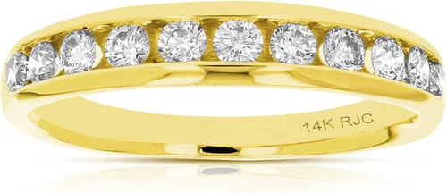 Vista 20 de VIR JEWELS Alianza de boda de diamante de 1/4 quilates a 1 cttw para mujer, anillo de boda de diamante de ajuste cómodo en juego de canales de oro