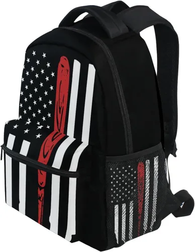 Vista 3 de Miaoquhe Mochila de béisbol con la bandera de Estados Unidos para niños, niñas, adolescentes, escuela, casual, mochila escolar para viajes, laptop