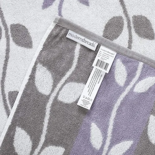 Vista 7 de Modern Threads Amrapur Overseas - Juego de toallas de 12 piezas de hilo teñido jacquard/liso, ultra suave, 100% algodón peinado de 17.64 oz/m²
