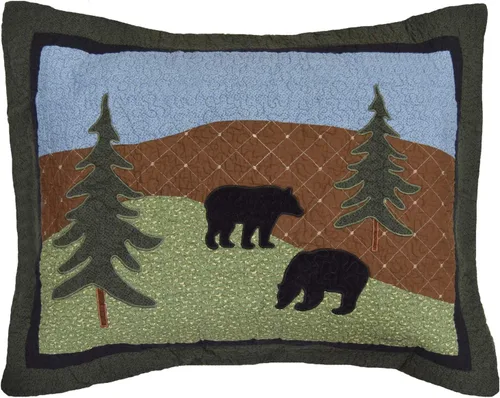 Vista 11 de Donna Sharp Funda Decorativa de Algodón - Funda de Cojín Decorativa Bear Creek Lodge con Patrón de Oso - King Patrón de oso, funda de almohada