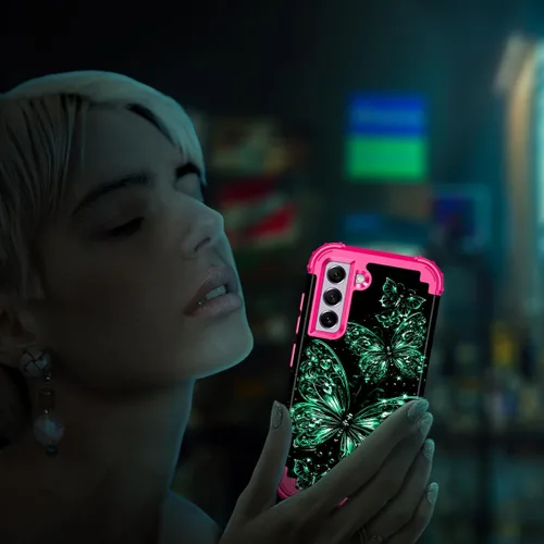 Vista 7 de Casetego Compatible con Galaxy S22 5G Funda, Cubierta Protectora de Cuerpo Completo de Tres Capas Resistente y Resistente a los Golpes con Efecto
