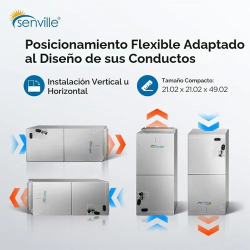 Vista 7 de Senville Sistema dividido de bomba de calor de aire acondicionado central de 2 toneladas 24,000 BTU, inversor, velocidad variable, 208/230V