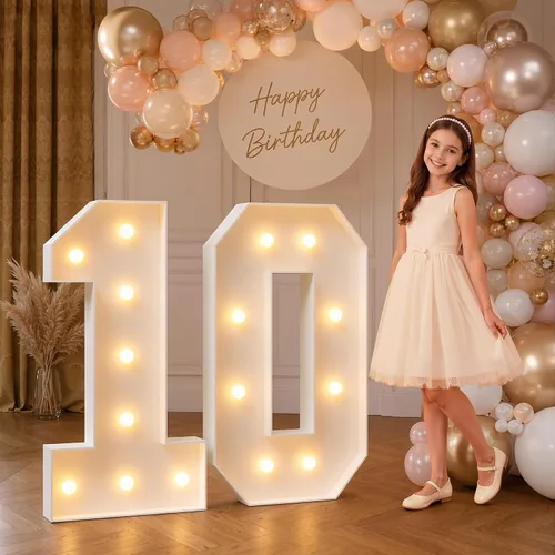 Vista 15 de imprsv Letras iluminadas grandes de 3 pies, letras iluminadas de marquesina para fiesta de cumpleaños (3 pies, letra y )