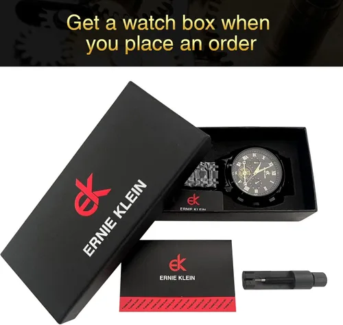 Vista 9 de Men's Watches, Stainless Steel Designer Diamonds Dress Men's Wrist Watch, Fashion Waterproof with Date and Day Analog Quartz Watches, Holiday