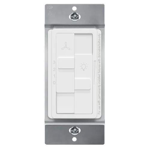 Vista 17 de TOPGREENER 3-Speed Ceiling Fan and Light Dimmer Switch, Single Pole, Gold 3-speed mechanical fans and dimmable lights only. Separate fan/light