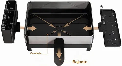 Vista 7 de BOOSINY - Escurridor grande de acero inoxidable de 2 niveles con tabla de drenaje