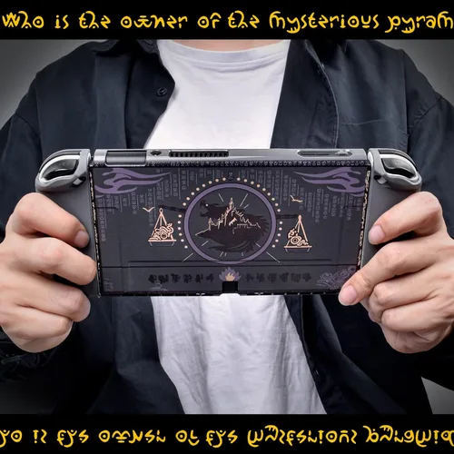Vista 7 de DLseego Zelda Switch - Funda protectora OLED acoplable, carcasa dura, gris, a prueba de golpes, con 2 tapas de agarre para el pulgar, compatible