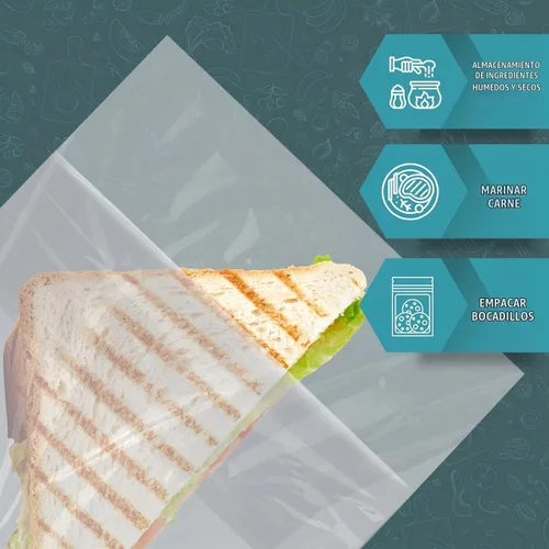 Vista 3 de PAMI - Bolsas de sándwich plegables, desechables, sin cremallera, fáciles de abrir, para el almuerzo, paquete de 200
