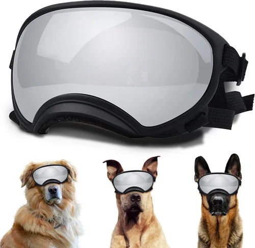 Vista 39 de Gafas de sol para perros medianos con correa ajustable, protección UV, gafas de sol para cachorros a prueba de viento, adecuadas para mascotas