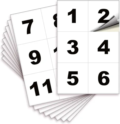 Vista 20 de iSYFIX Calcomanías negras de números consecutivos – 1 a 50, 1 pulgada, 1 juego – Vinilo autoadhesivo de alta calidad ideal para inventario