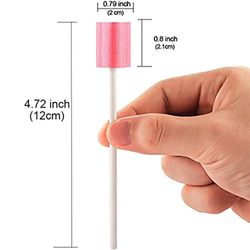 Vista 3 de 100 hisopos bucales desechables, esponjas sin sabor y estériles Palitos de hisopo dental para limpieza bucal