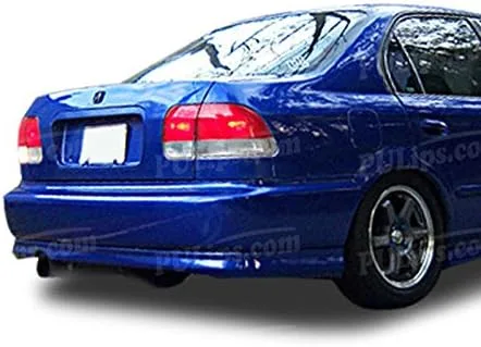 Vista 3 de Labio de parachoques trasero estilo Type-R para Honda Civic 1996-1998 Coupe; Sedan