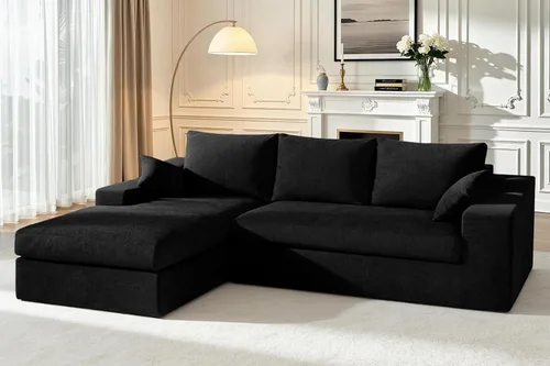 Vista 15 de HABUTWAY Sofá modular modular de 101 pulgadas con asiento profundo, moderno sofá convertible en forma de L, sofá tapizado con diván para sala