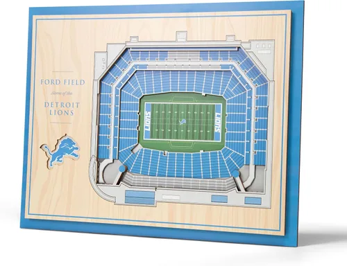 Vista 36 de YouTheFan Arte de pared de 5 capas con vista del estadio de la NFL