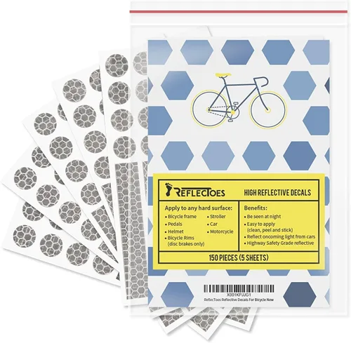 Vista 8 de ReflecToes Reflective Stickers – High-Visibility Retroreflective Safety Decals for Bikes, Helmets
