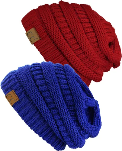 Vista 59 de Gorro a la moda de tejido suave abultado, cálido y elástico de C.C