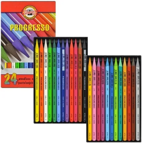 Vista 3 de Koh-I-Noor Progresso - Juego de lápices de colores sin madera (juego de 24)
