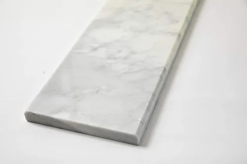 Vista 4 de Mármol blanco Carrara Tamaño 36 "x 4" Dos lados Biselado Pulido Umbral Hermoso Sillas de Piedra Natural