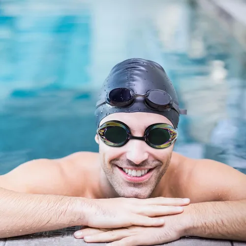 Vista 7 de Adult Anti-fog Swim Goggles for Men Women, Waterproof Wide View Swimming Eye Protector, Black Swimming Equipment for Pool and Training