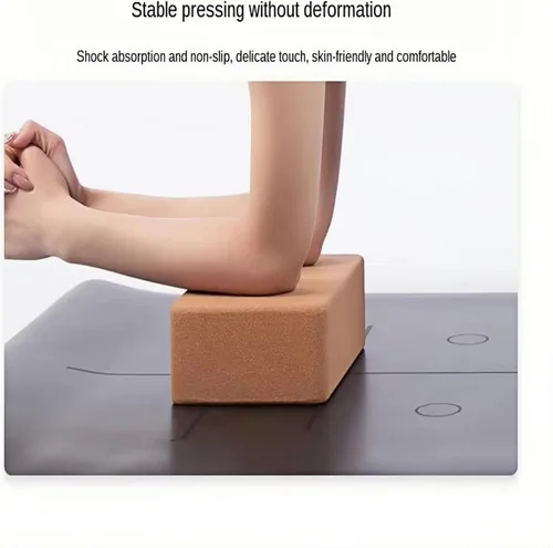 Vista 5 de Bloque de yoga – Bloque de corcho de grano fino, equipo de yoga, accesorio de gimnasio en casa, herramienta de pilates, ligero para viajes
