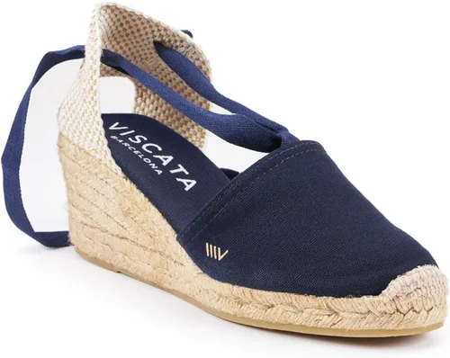 Vista 4 de Viscata Escala Espadrille Canvas Wedges with Sleek Ankle Laces Women's Lace Up shoes Handmade in Spain Organic Cotton Canvas and 100% Natural Jute