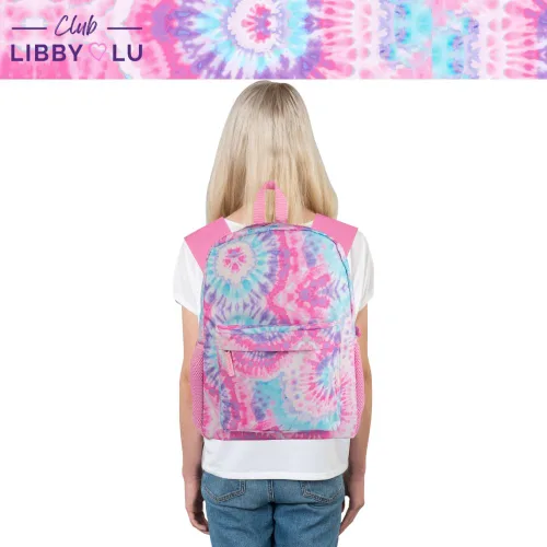 Vista 7 de CLUB LIBBY LU Mochila para niñas, 16 pulgadas, Multi, Tinte anudado pastel