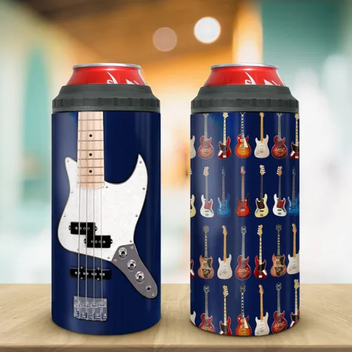 Vista 7 de wowcugi Regalos de guitarra, vaso de guitarra eléctrica, enfriador de latas, 4 en 1, regalos de guitarrista, tazas de café con aislamiento de acero