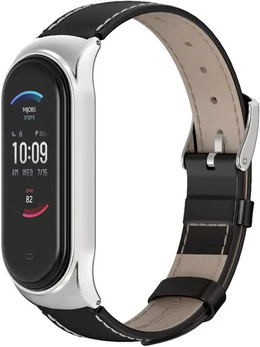Vista 10 de Correa de repuesto de cuero genuino para Amazfit Band 5 Smart Bracelet Watch Accesorios