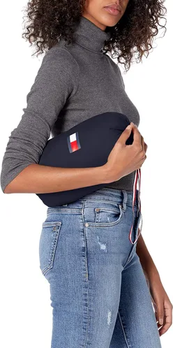 Vista 3 de Tommy Hilfiger Chaqueta acolchada ligera con capucha para mujer con bolsa de embalaje con cordón