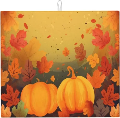 Vista 23 de Tapete de secado de platos personalizado para encimeras de 18 x 16 pulgadas, almohadilla protectora personalizada para escurridor de platos con lazo