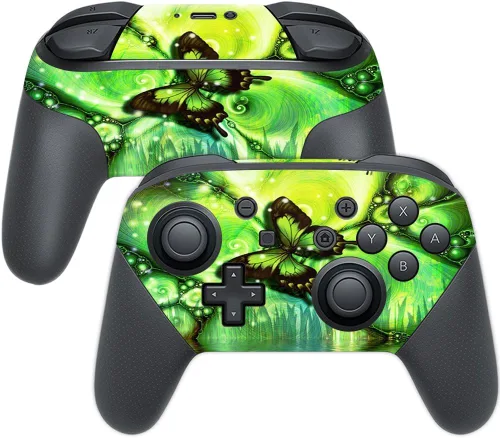 Vista 6 de MightySkins Skin compatible con Nintendo Switch Pro Controller - Negro abstracto Funda protectora de vinilo duradera y única Fácil de aplicar