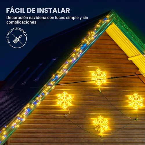 Vista 6 de Ganchos para clips de luces de cadena para exteriores: 25 piezas de clips de cable resistentes con tiras adhesivas impermeables para colgar luces
