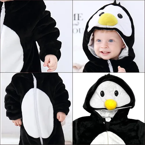 Vista 6 de Camlinbo Unisex Baby Costume Halloween Romper Flannel Animal Cosplay Costume Toddler Infant 0-30 Month