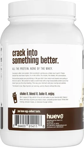 Vista 3 de Huevo Egg White Protein Powder, 20g per Scoop, Vanilla, Dairy Free, 25 serv 20g Protein Per Scoop, No Whey, Dairy Free, No Added Sugar, Lactose