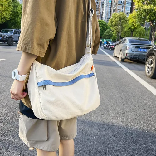 Vista 2 de Bolso bandolera casual de lona para mujeres y hombres
