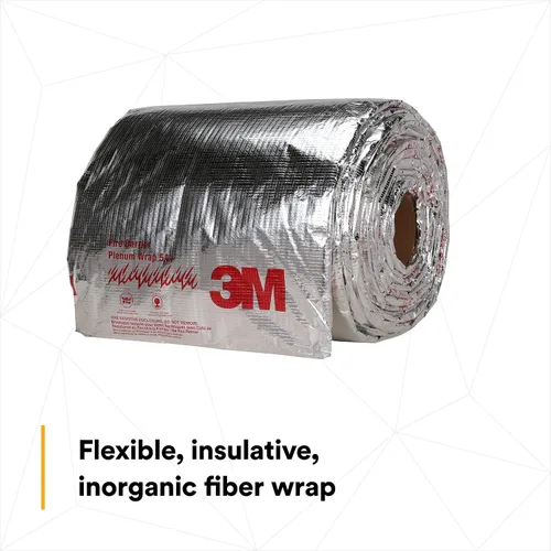 Vista 4 de 3M Envoltorio resistente al fuego Plenum 5 A +, 1/2 pulgada x 24 pulgadas x 50 pies, rodillo