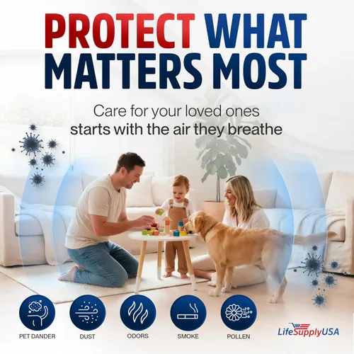 Vista 3 de LifeSupplyUSA Filtro HEPA de repuesto compatible con el purificador de aire Honeywell 21500 21600 Sears Kenmore 833308